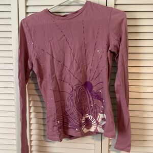 Love & Eight Venice CA Women's Long Sleeve Graphic Top - Purple